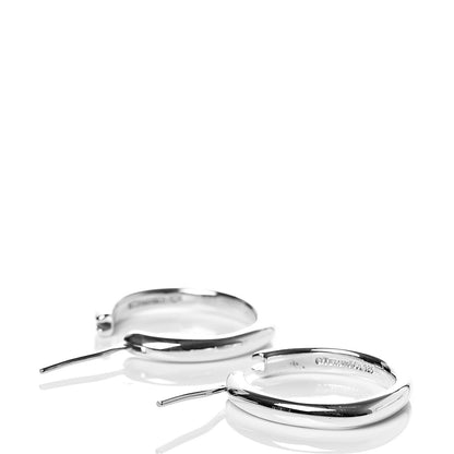 Tiffany Sterling Silver Cushion Hoop Earrings 4 of 5