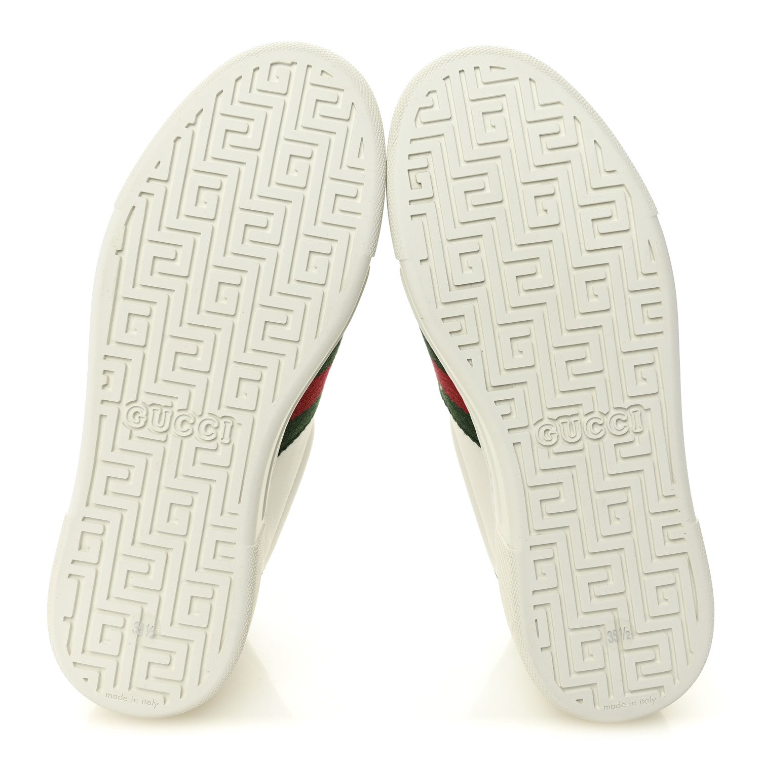 Gucci Ultralight Plume Calfskin Web Womens Ace Platform Sneakers 35.5 White 6 of 10