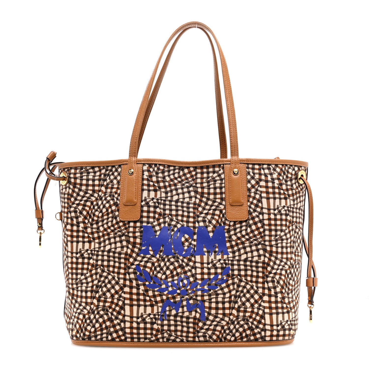 MCM Visetos Medium Liz Reversible Shopper Tote Cognac 4 of 18