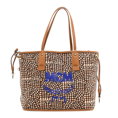 MCM Visetos Medium Liz Reversible Shopper Tote Cognac 4 of 18