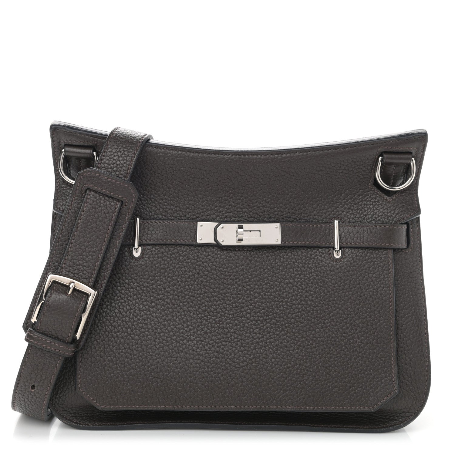 Hermes Taurillon Clemence Jypsiere 28 Chocolate 1 of 11