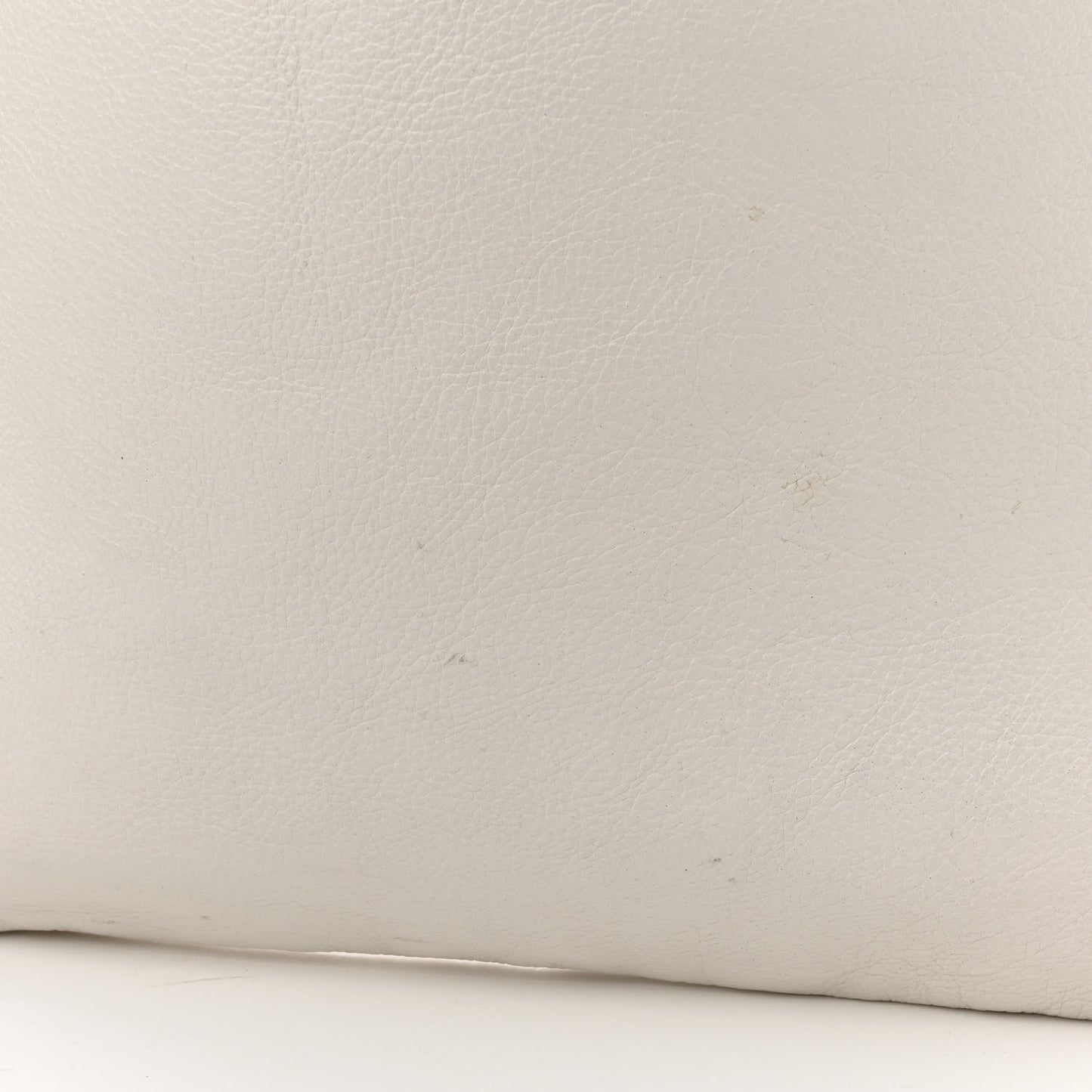 Grained Calfskin Wingman Shopping Tote White