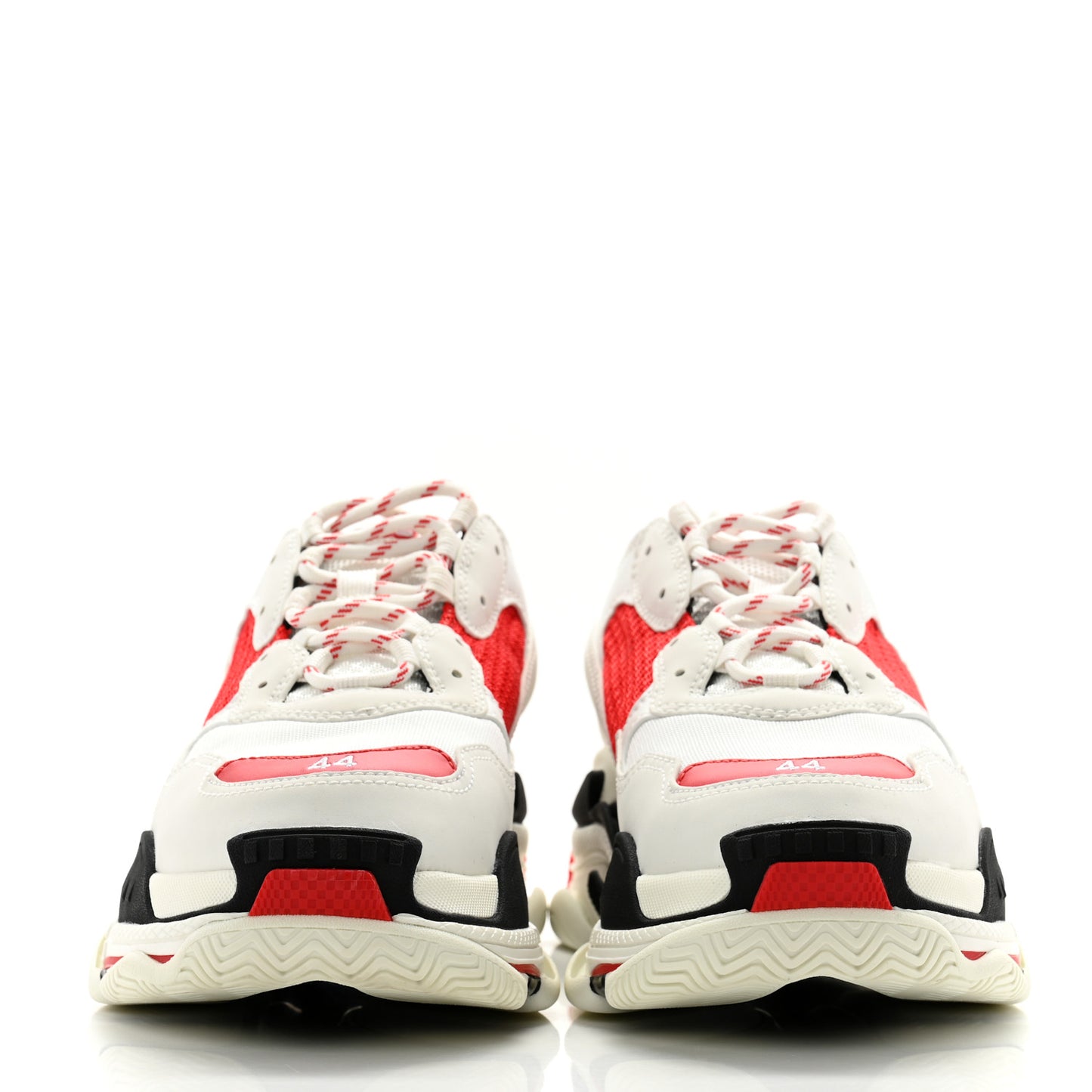 Fabric Mesh Mens Triple S Sneakers 44 White Red