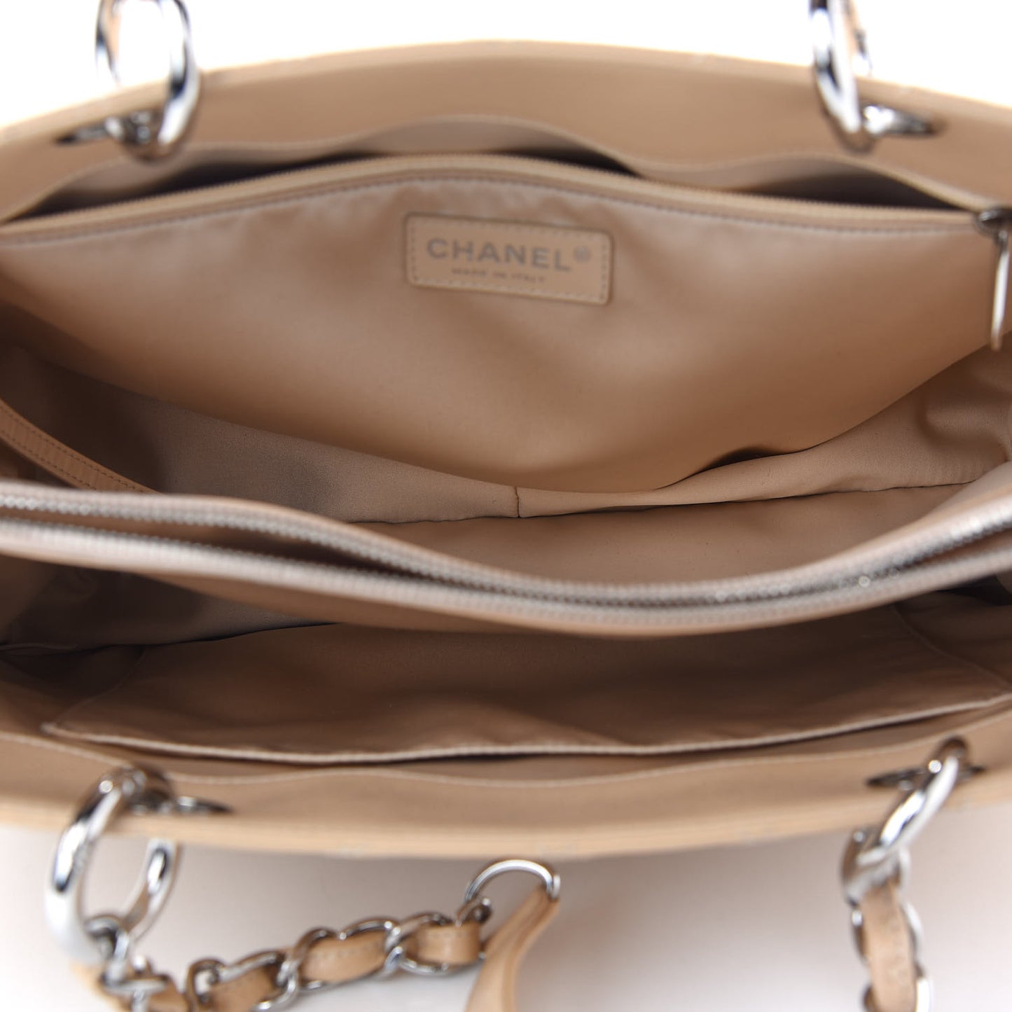 Caviar Quilted Grand Shopping Tote GST Beige