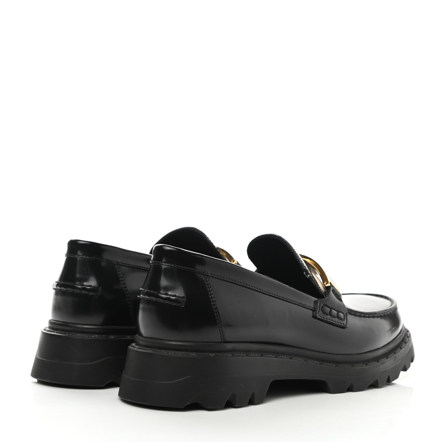 Christian Dior Brushed Calfskin Dior Code Lug Sole 15mm Loafers 35.5 Black 4 of 11