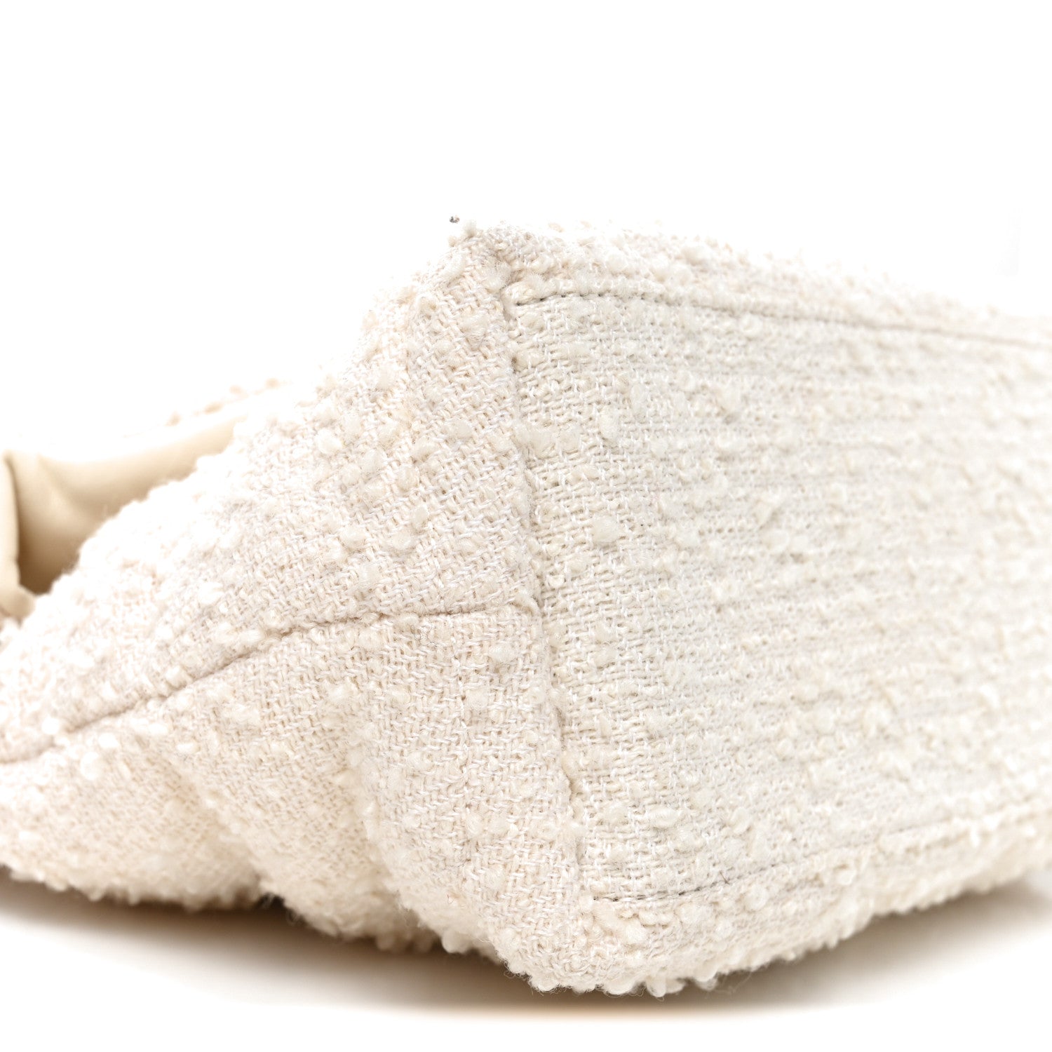 Saint Laurent Boucle Tweed Quilted Small Loulou Puffer Monogram Chain Satchel Crema Soft 9 of 10