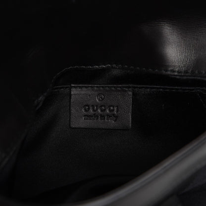 Gucci Python Satin Bamboo Clutch Black 6 of 8