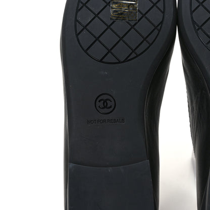 Chanel Lambskin Cap Toe CC Ballerina Flats 40.5 Black 6 of 9