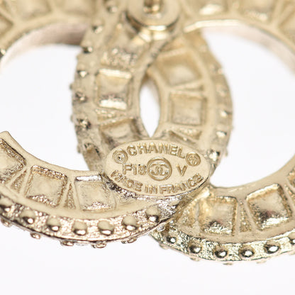 Chanel Crystal CC Earrings Gold 5 of 6
