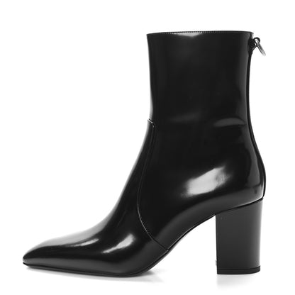 Saint Laurent Vitello Marilyn Betty 70 Ankle Zip Boots 38.5 Black 1 of 8