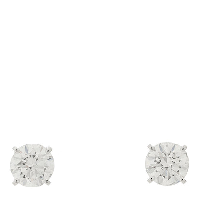 Cartier 18K White Gold Diamond 2.20ctw Solitaire Earrings 1 of 5