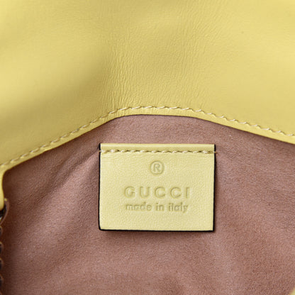 Gucci Calfskin Matelasse Super Mini GG Marmont Shoulder Bag Banana 6 of 9