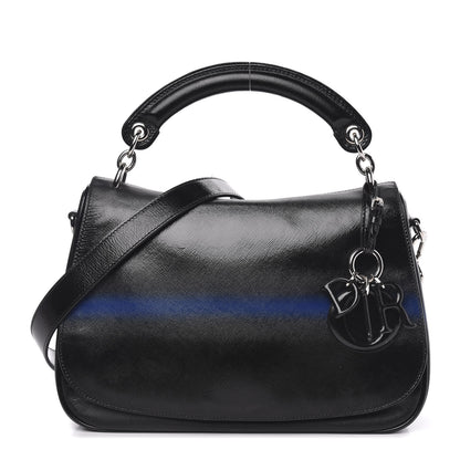 Christian Dior Grained Calfskin Stripe Dune Flap Black 1 of 10