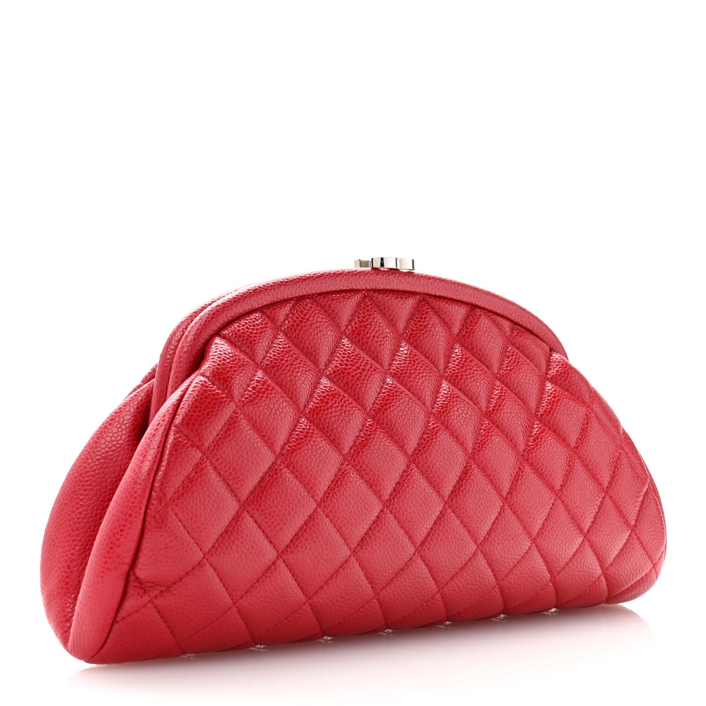 Caviar Quilted Timeless Clutch Red