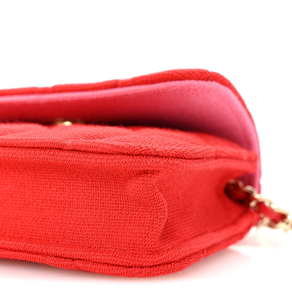 Chanel Jersey Quilted Micro Mini Flap Red 10 of 10