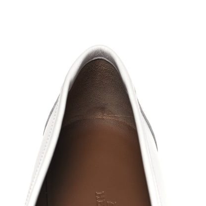 Hermes Calfskin Womens Royal Loafers 40 White 12 of 14