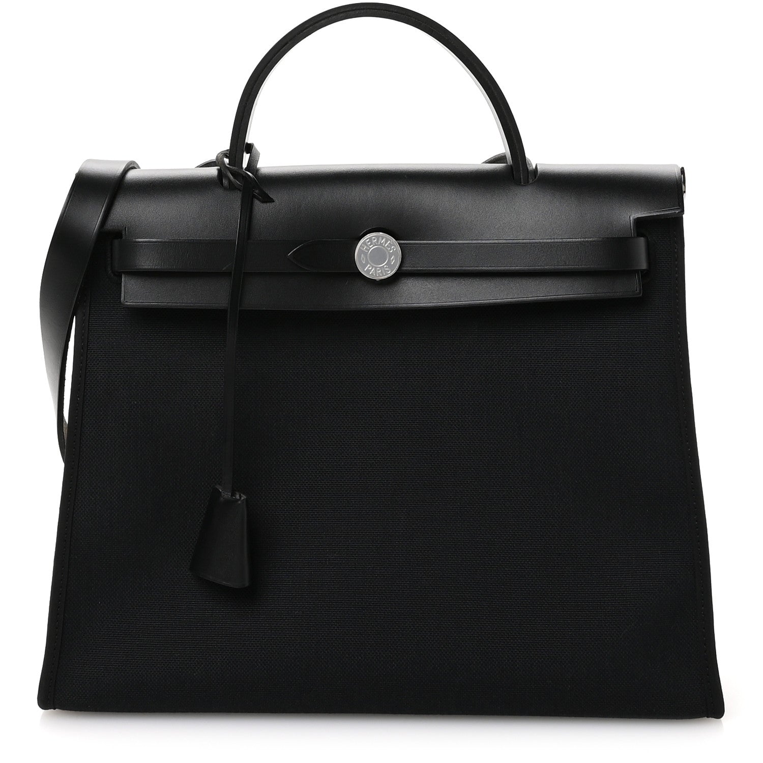 Hermes Military Toile Vache Hunter Herbag Zip PM 31 Black 1 of 11
