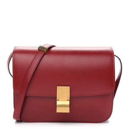 Celine Box Calfskin Medium Classic Box Flap Bag Red 1 of 12