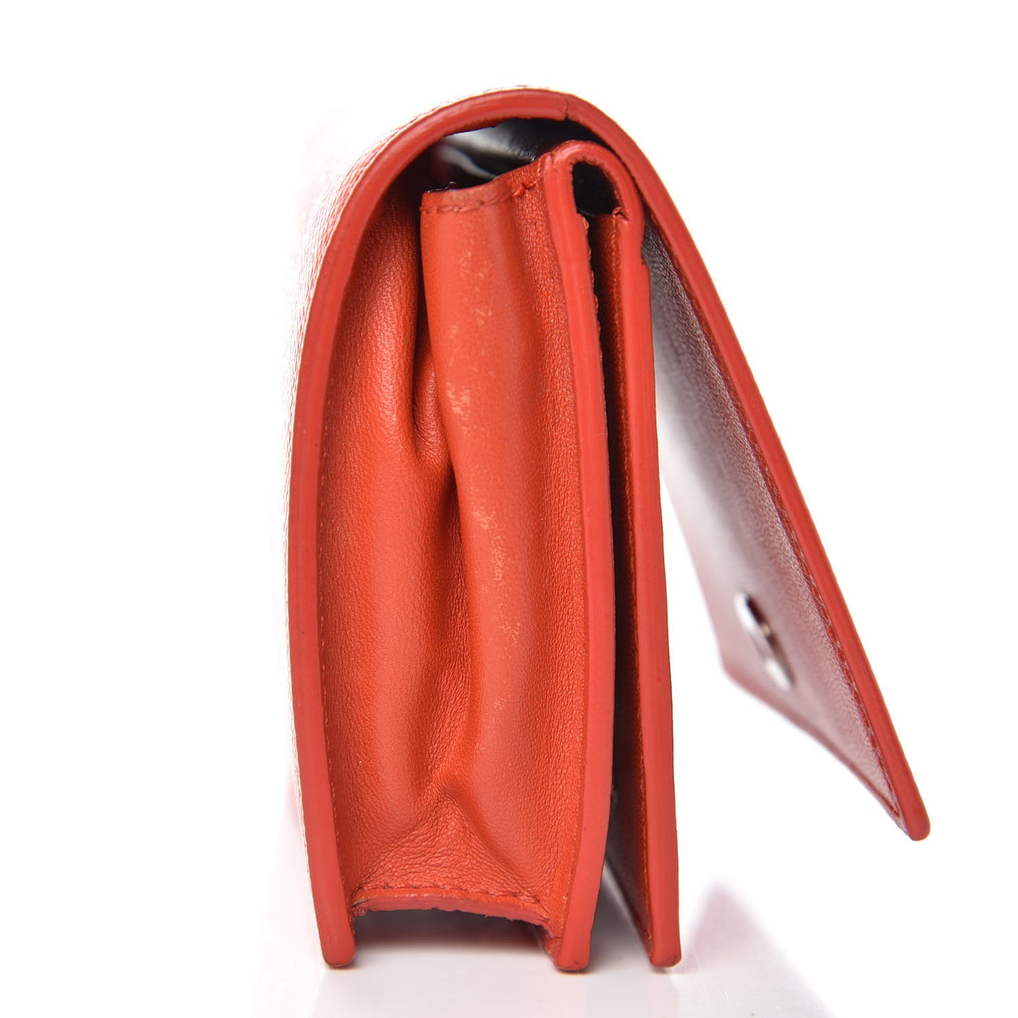 Grained Calfskin Small Wallet Coral