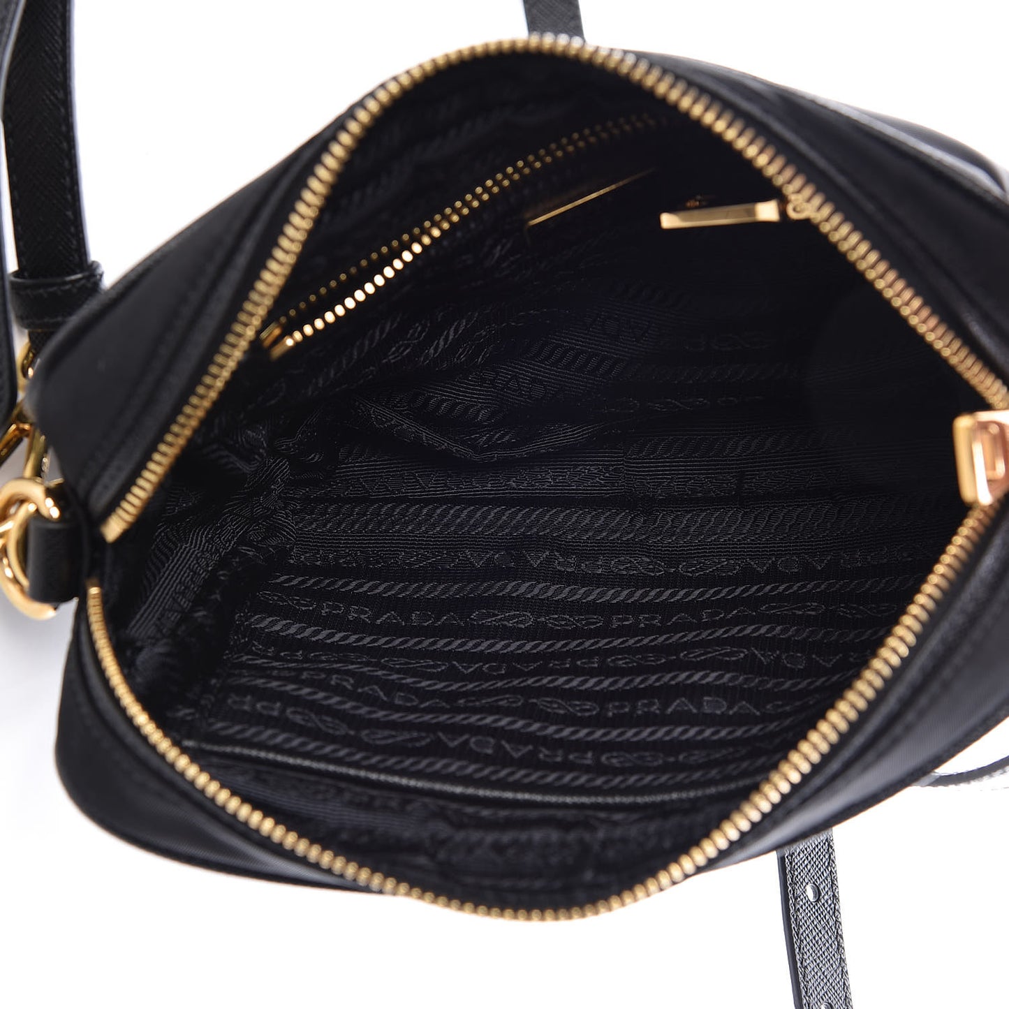 Tessuto Nylon Saffiano Small Crossbody Bag Black