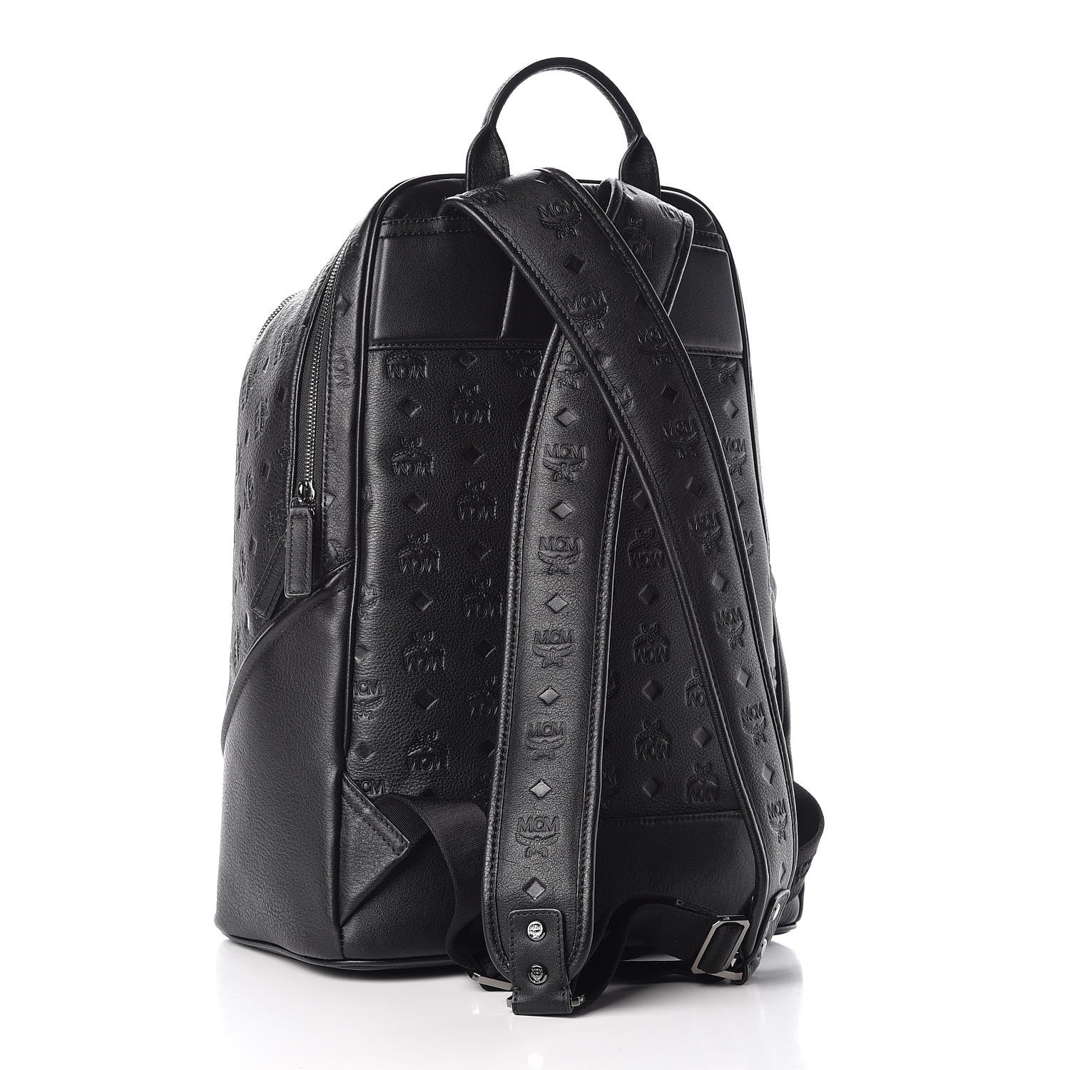 MCM Calfskin Ottomar Monogram Duke Backpack Black 3 of 9