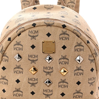 MCM Visetos Medium Sprinkle Stud Stark Backpack Beige 8 of 13