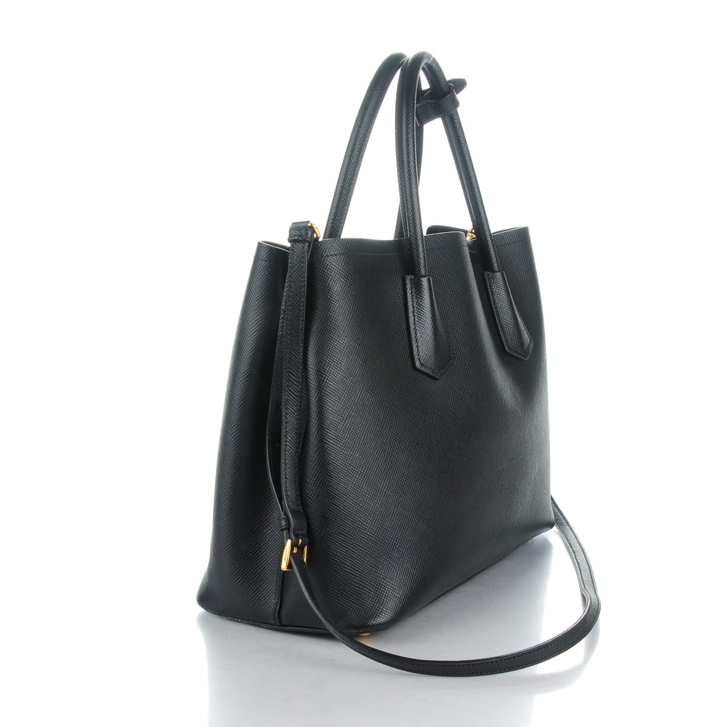 Saffiano Cuir Small Double Bag Nero Black