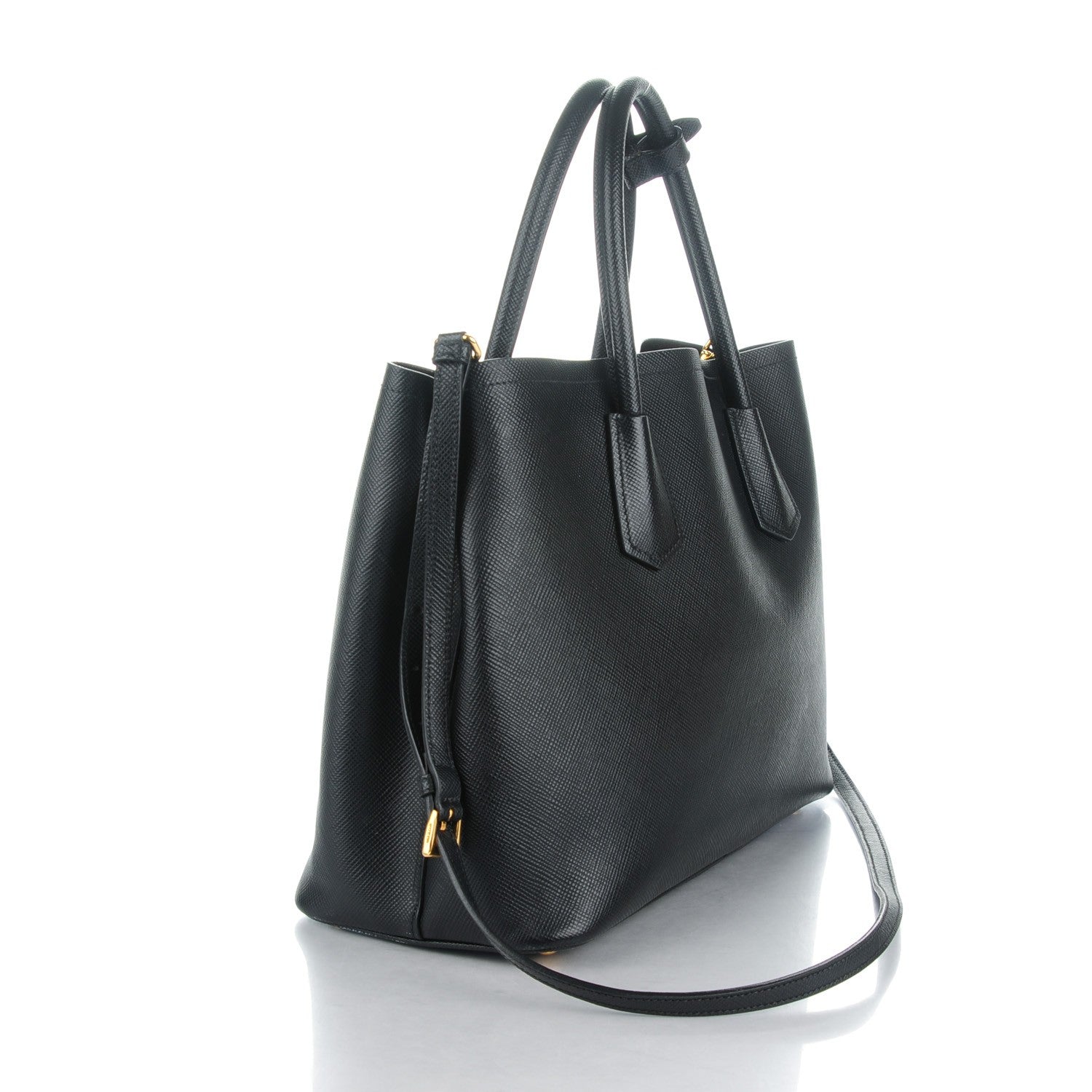 Prada Saffiano Cuir Small Double Bag Nero Black 4 of 18
