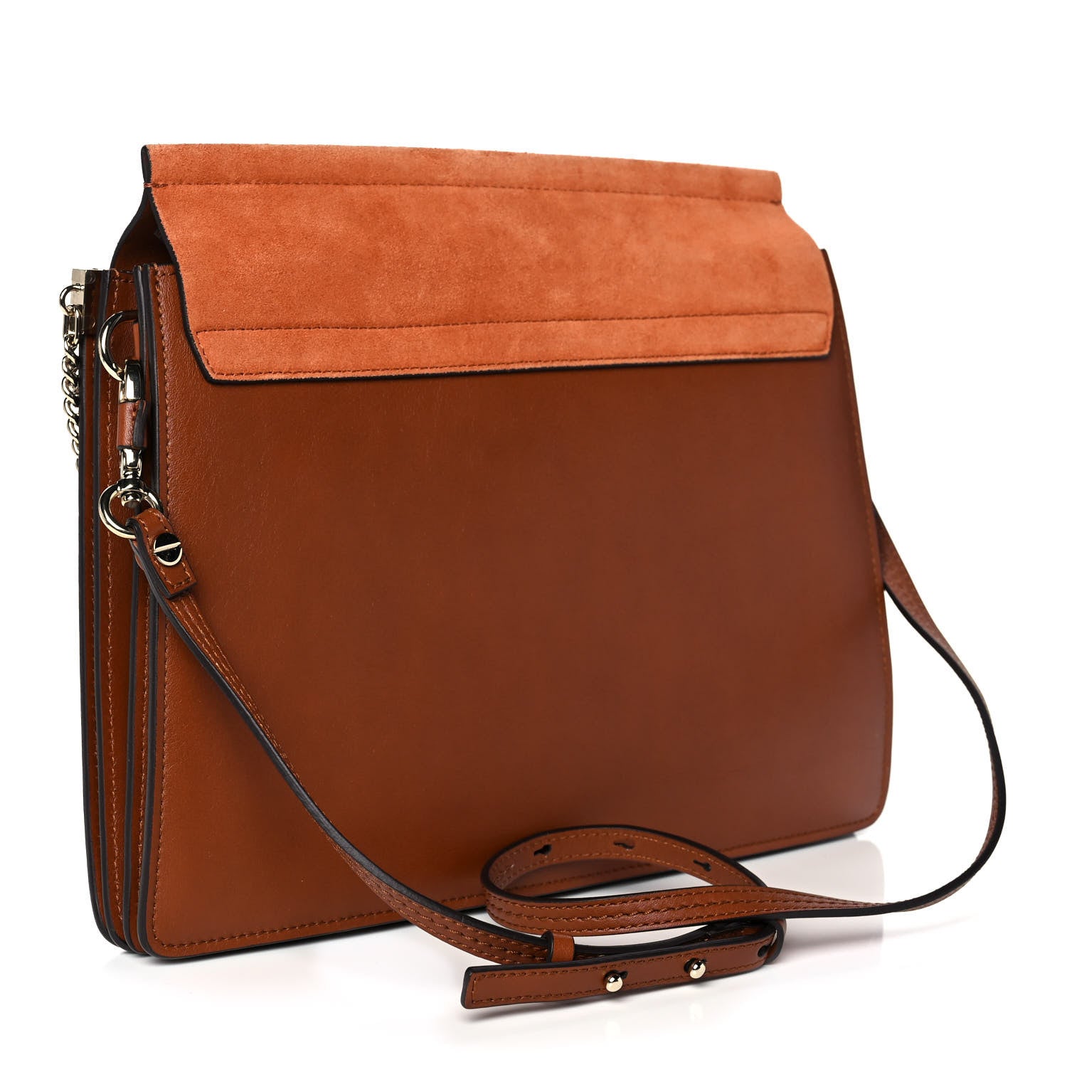 Chloe Suede Calfskin Medium Faye Shoulder Bag Tobacco 3 of 10