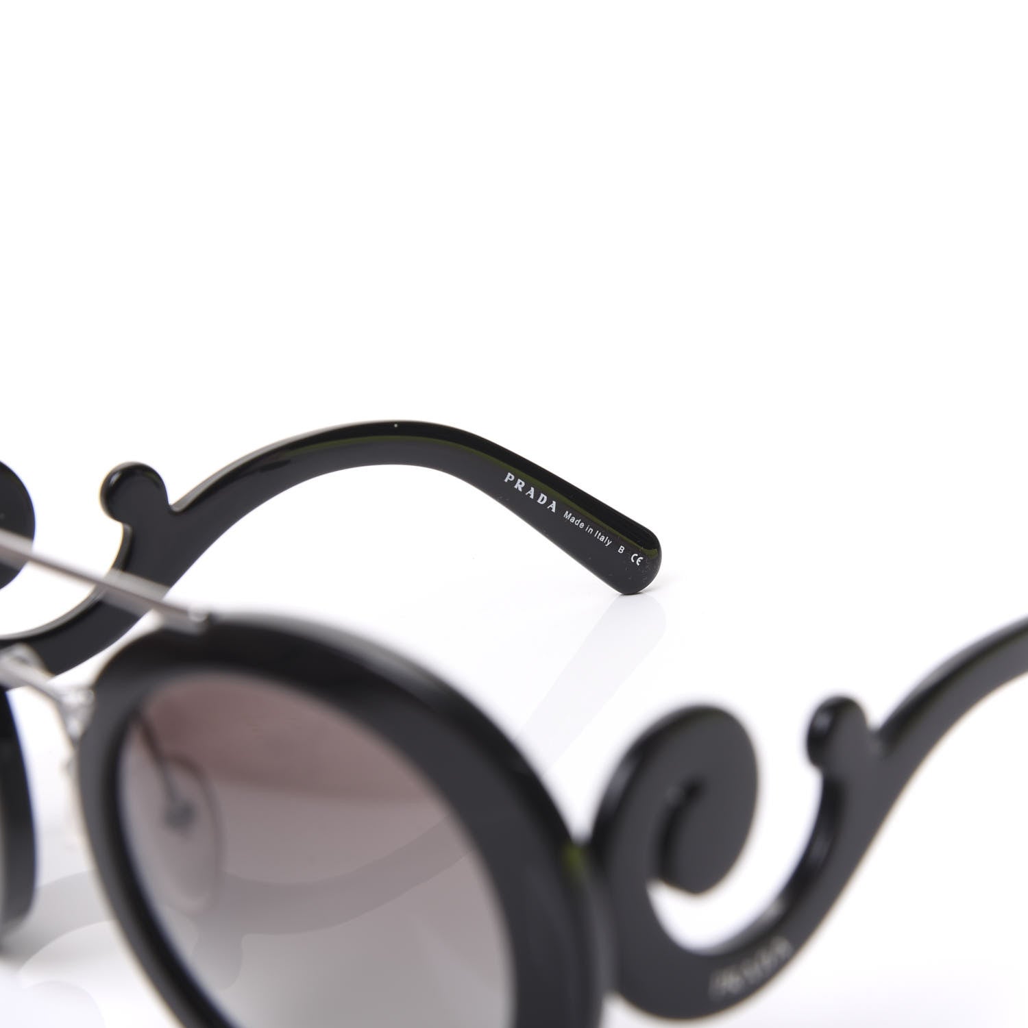 Prada Baroque Sunglasses SPR 13S Black 6 of 7