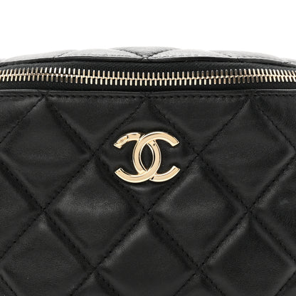 Chanel Lambskin Quilted Resin Bi-Color Waist Bag Fanny Pack Black 8 of 10