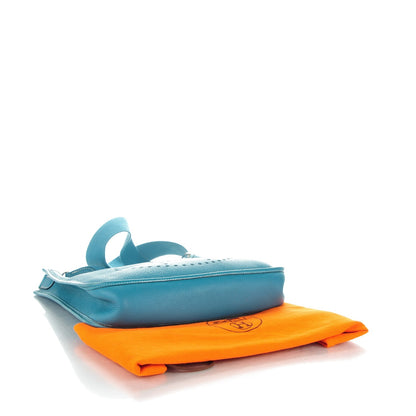 Hermes Taurillon Clemence Evelyne PM Blue Jean 4 of 9