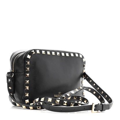 Valentino Garavani Calfskin Rockstud Camera Crossbody Bag Black 3 of 12