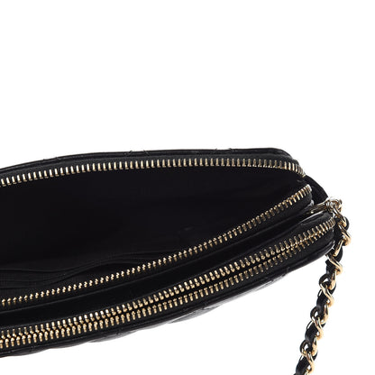 Chanel Calfskin Quilted Pearl Small Clutch With Chain Black 6 of 13