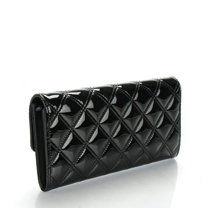 Chanel Patent CC Large Gusset Flap Wallet Black 3 of 8