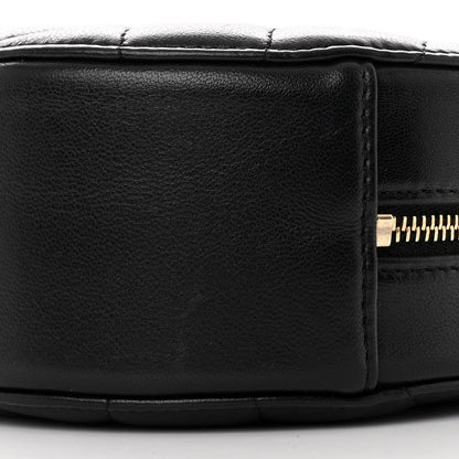 Chanel Shiny Lambskin Ribbon Quilted Round Clutch With Chain Black 10 of 11