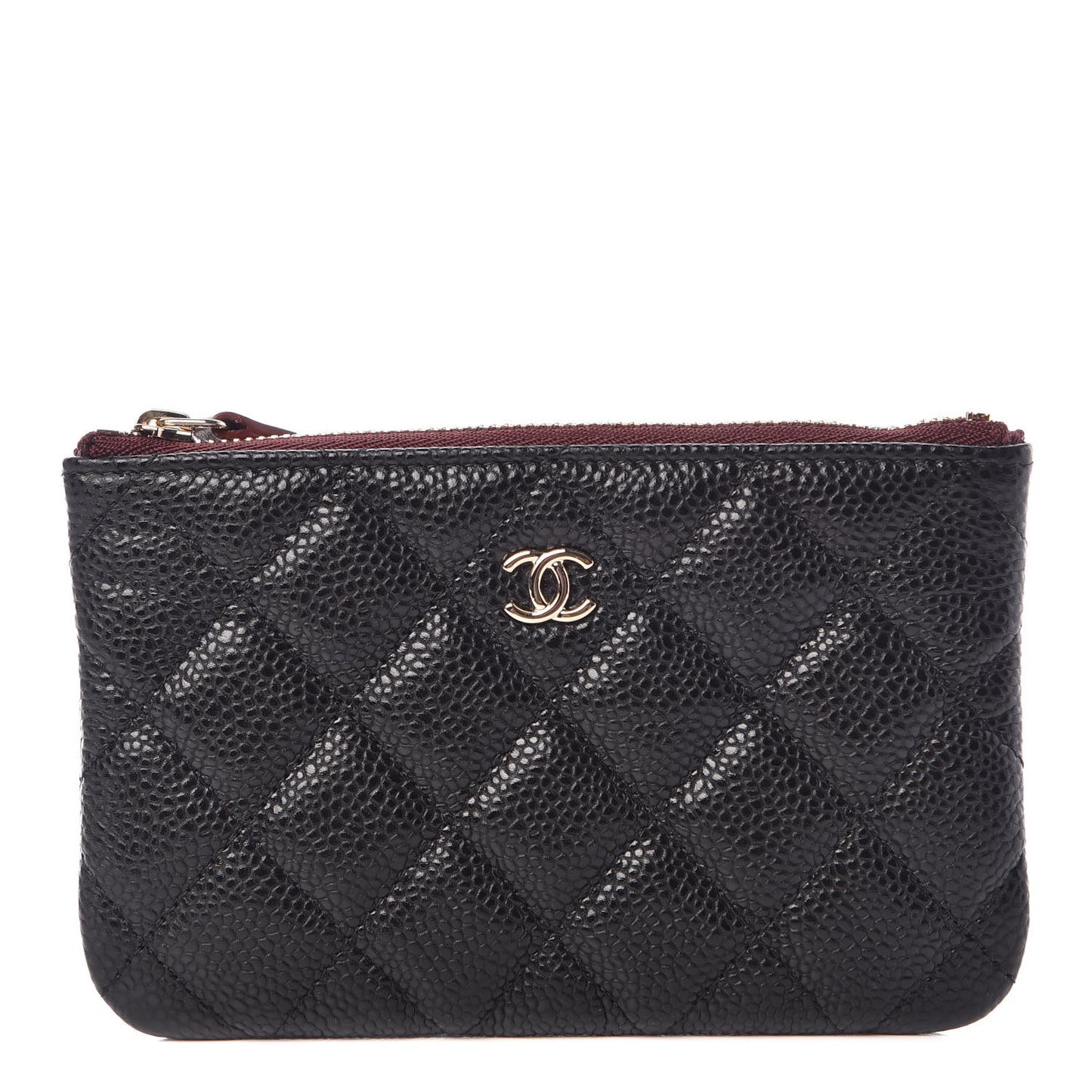 Caviar Quilted Small Cosmetic Case Black