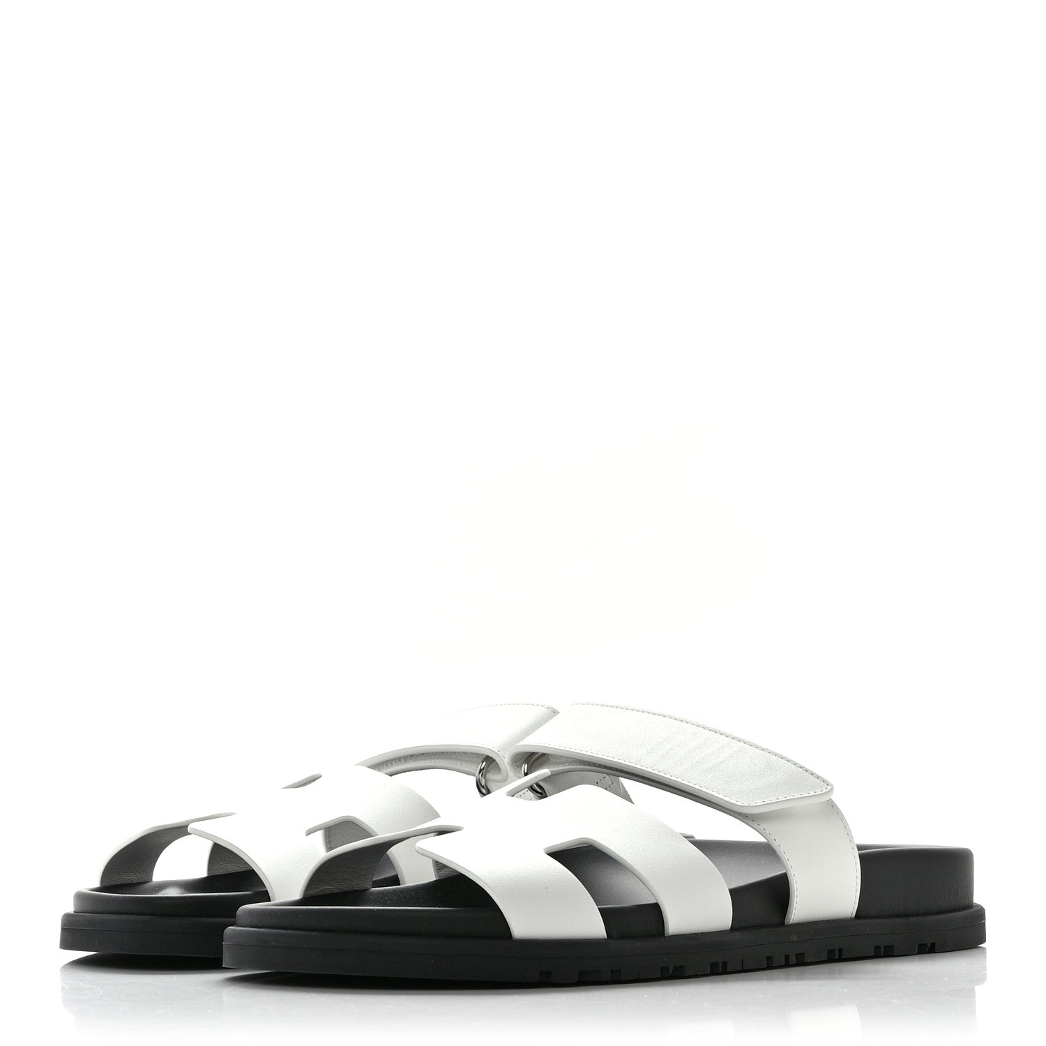 Hermes Calfskin Womens Chypre Sandals 37.5 White 3 of 9