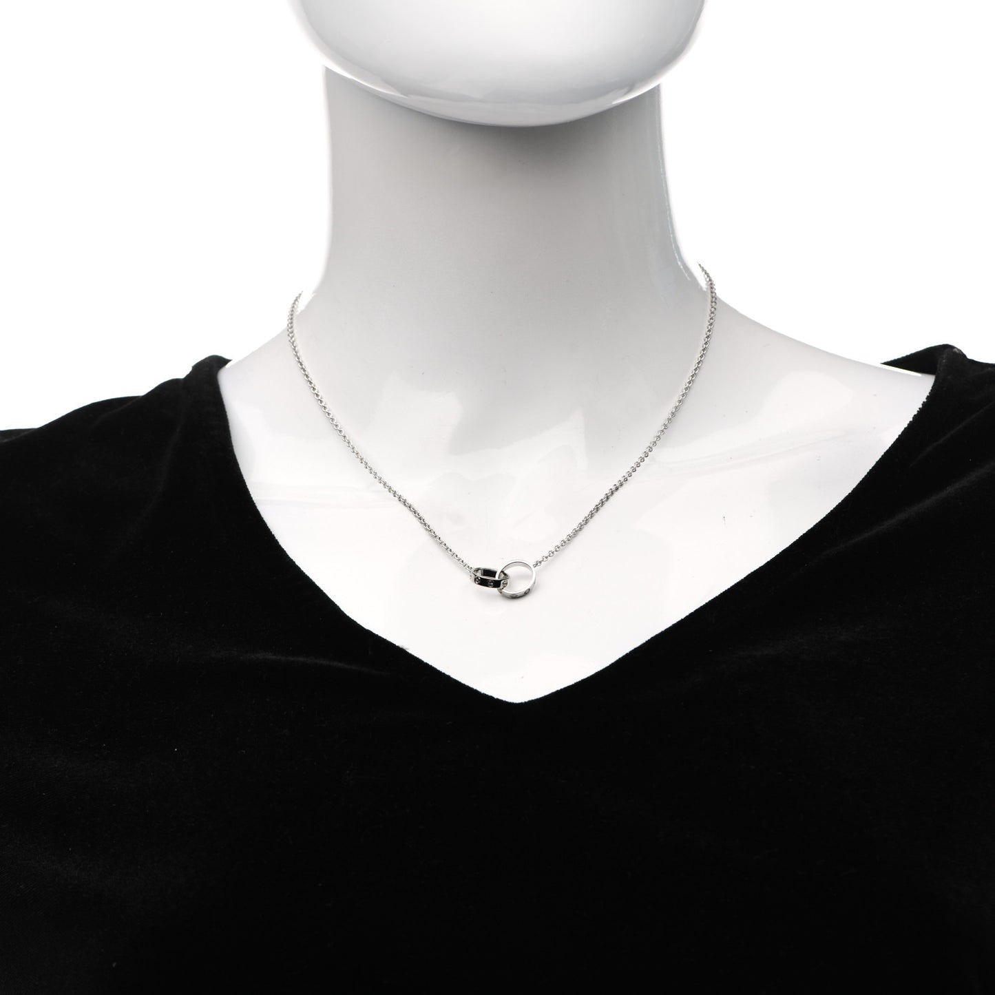 18K White Gold Interlocking LOVE Necklace