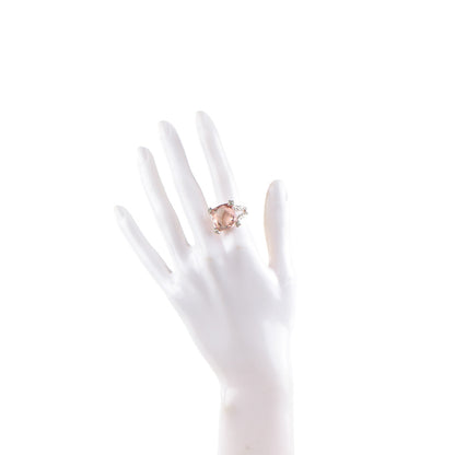 David Yurman Sterling Silver Diamond Morganite 15mm Cushion On Point Ring 52 6.25 2 of 5