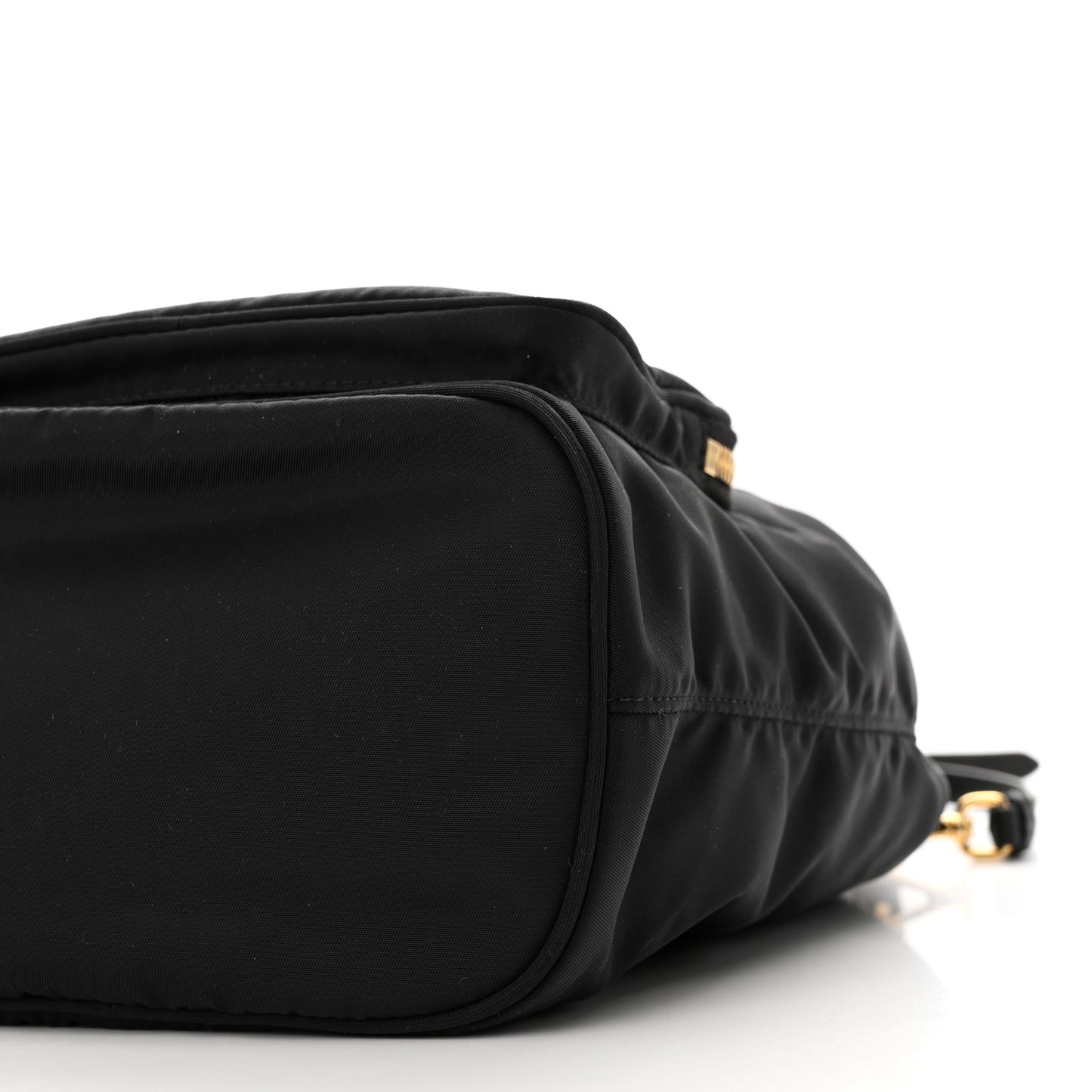 Saffiano Tessuto Nylon Mini Bucket Crossbody Bag Black