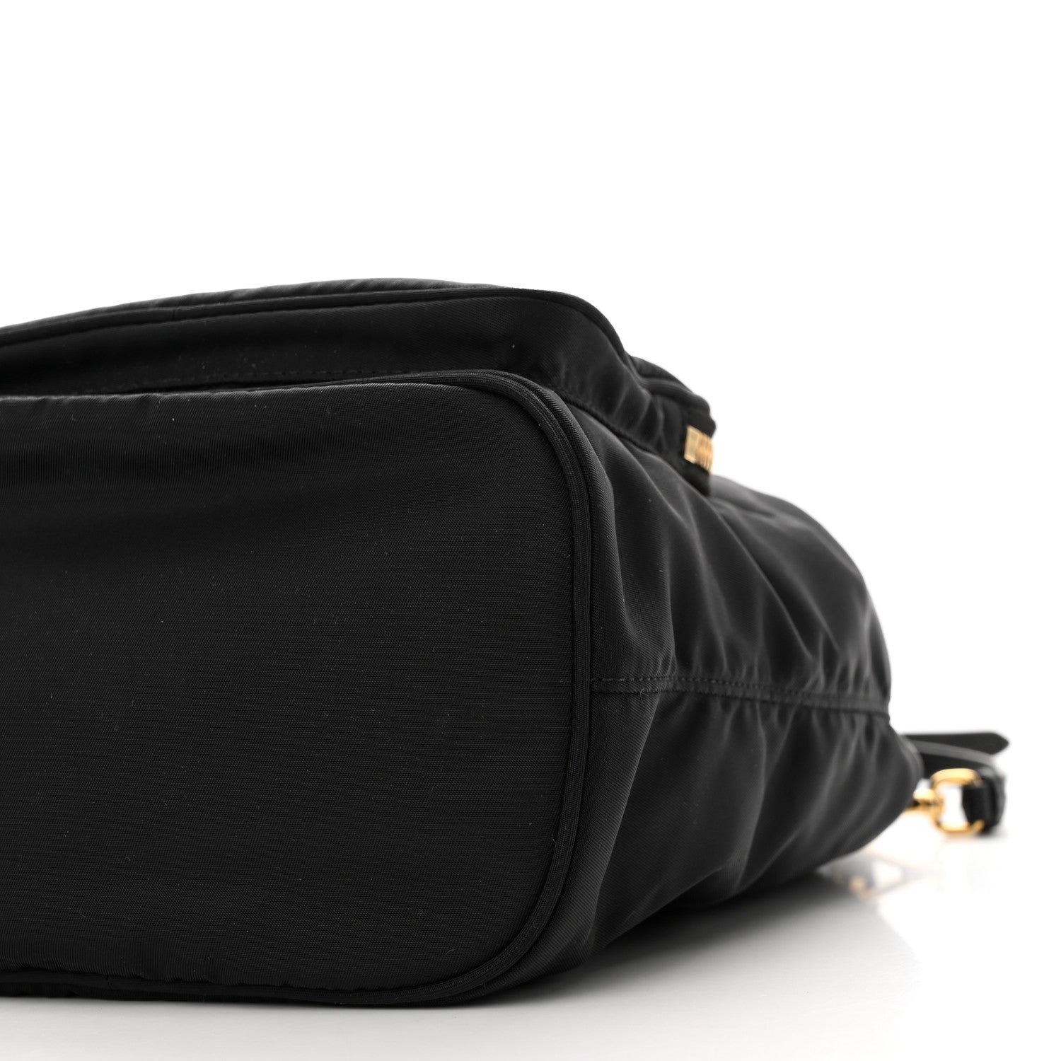 Prada Saffiano Tessuto Nylon Mini Bucket Crossbody Bag Black 9 of 11