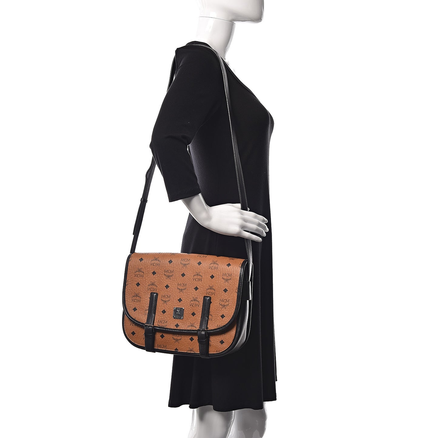 Visetos Crossbody Flap Messenger Cognac