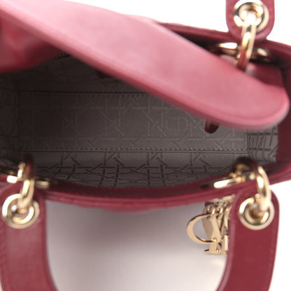 Christian Dior Lambskin Cannage Mini Lady Dior Burgundy 5 of 12