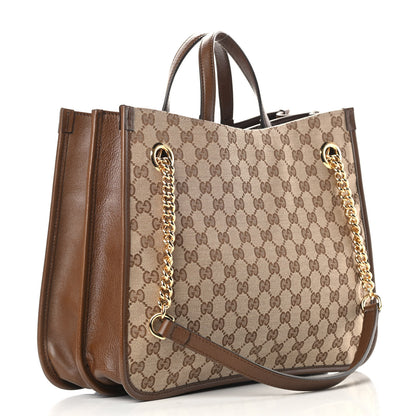 Gucci Monogram Calfskin Medium Horsebit 1955 Tote Bag Beige Brown Sugar 3 of 11