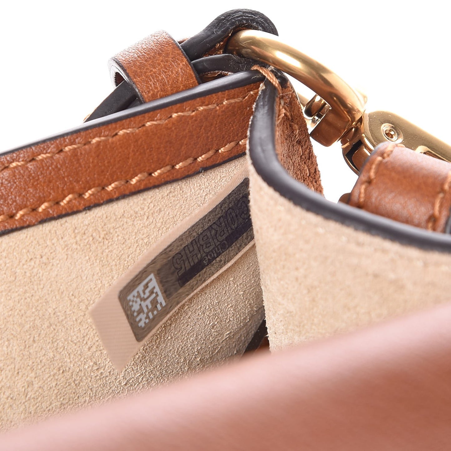 Calfskin Suede Medium Nile Bracelet Bag Caramel