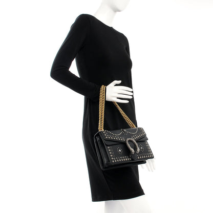 Gucci Calfskin Studded Small Dionysus Shoulder Bag Black 2 of 7