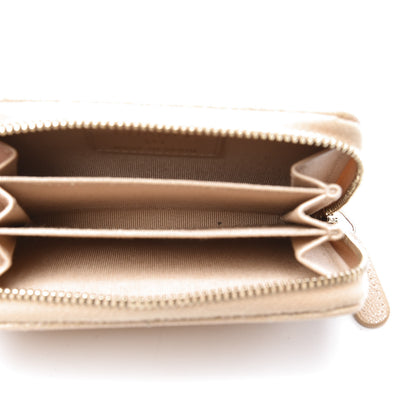 Chanel Iridescent Caviar Quilted Zip Around Coin Purse Beige 4 of 9