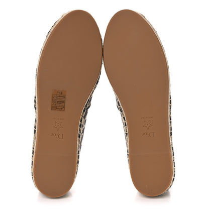 Christian Dior Cotton Embroidered Leopard Print Granville Espadrille 38 Natural 5 of 9