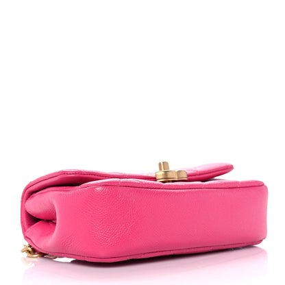 Chanel Caviar Quilted Chain Melody Waist Belt Bag Dark Pink 3 of 9